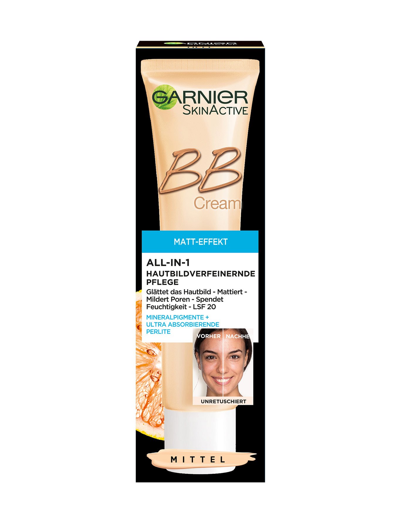 Miracle-Skin-Perfector-Matt-Effekt-Mittel-BB-Cream-40ml-Verpackung-Vorderseite-Garnier-DE-gr